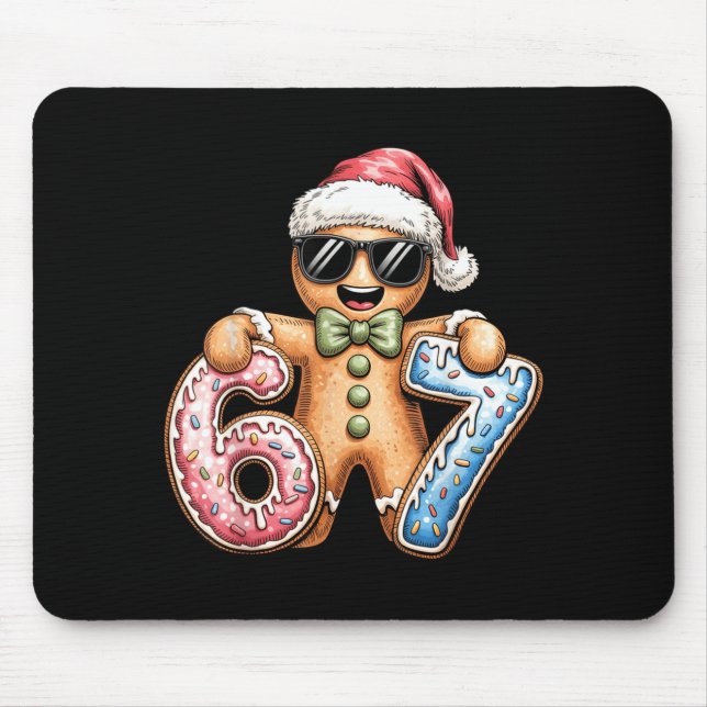 Funny Gingerbread Six Seven 67 Ice Cream Drip Chri Mousepad (Vorne)