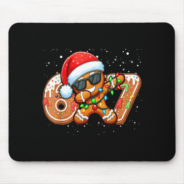 Funny Gingerbread Six Seven 67 Ice Cream Drip Chri Mousepad (Vorne)