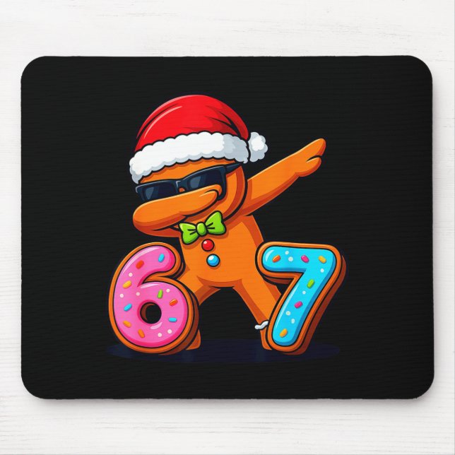 Funny Gingerbread Six Seven 67 Ice Cream Drip Chri Mousepad (Vorne)