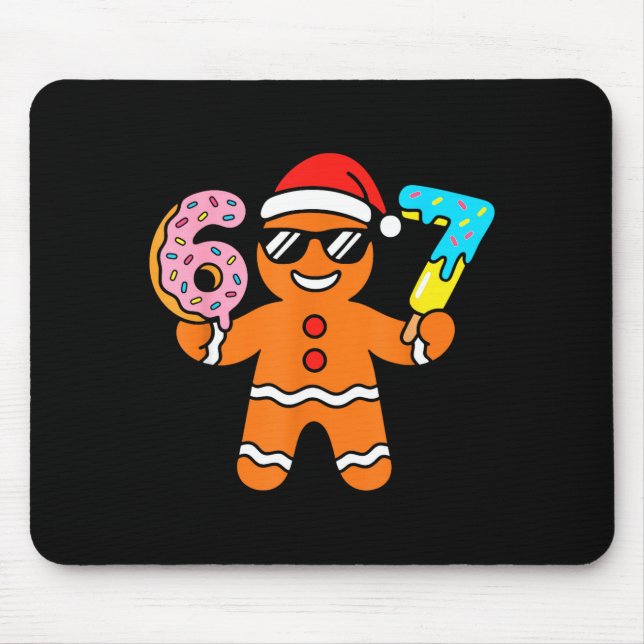 Funny Gingerbread Six Seven 67 Ice Cream Drip Chri Mousepad (Vorne)