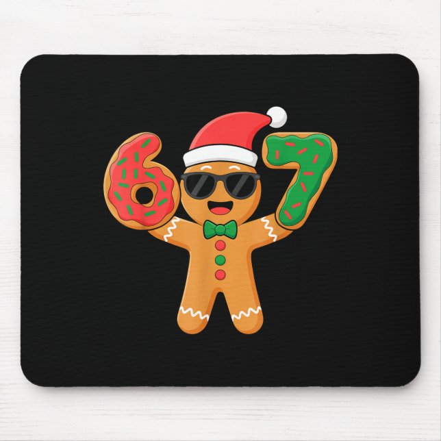 Funny Gingerbread Six Seven 67 Ice Cream Drip Chri Mousepad (Vorne)
