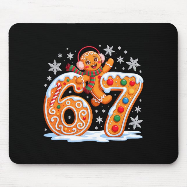 Funny Gingerbread Six Seven 67 Ice Cream Drip Chri Mousepad (Vorne)