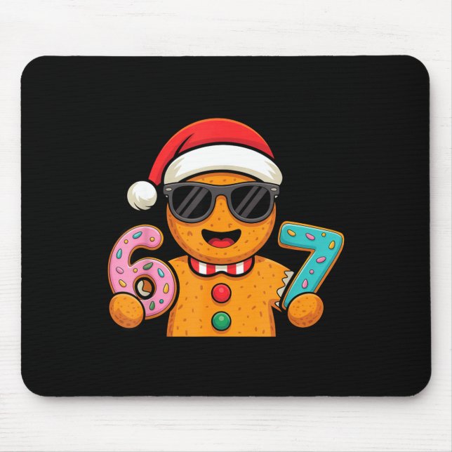 Funny Gingerbread Six Seven 67 Ice Cream Drip Chri Mousepad (Vorne)