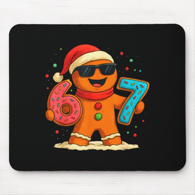 Funny Gingerbread Six Seven 67 Ice Cream Drip Chri Mousepad (Vorne)