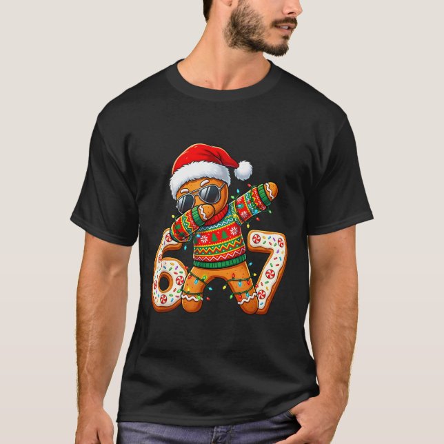 Funny Gingerbread Six Seven 67 Ice Cream Drip Chri T-Shirt (Vorderseite)