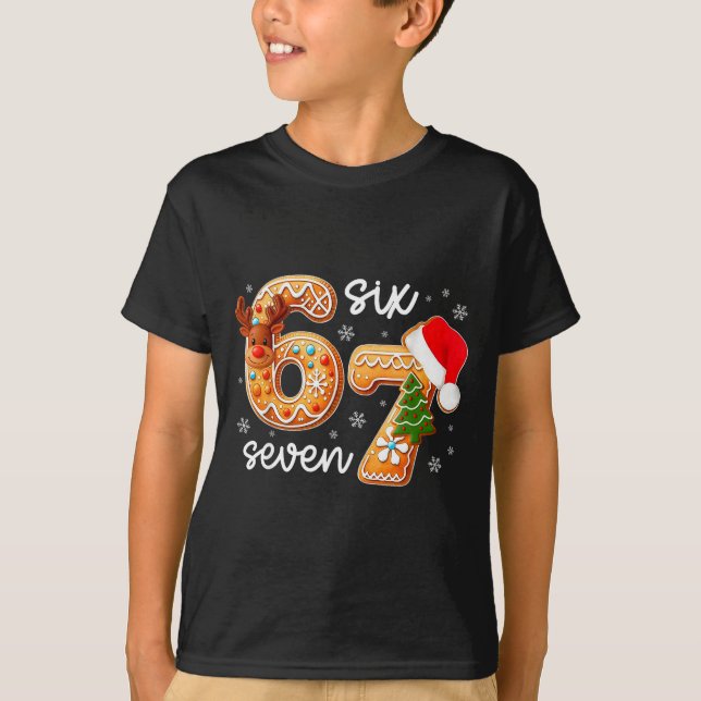 Funny Gingerbread Six Seven 67 Ice Cream Drip Chri T-Shirt (Vorderseite)