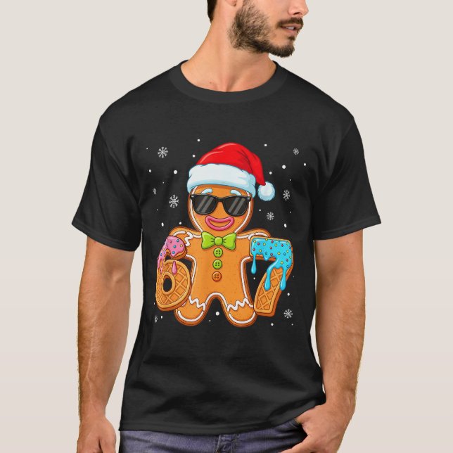 Funny Gingerbread Six Seven 67 Ice Cream Drip Chri T-Shirt (Vorderseite)