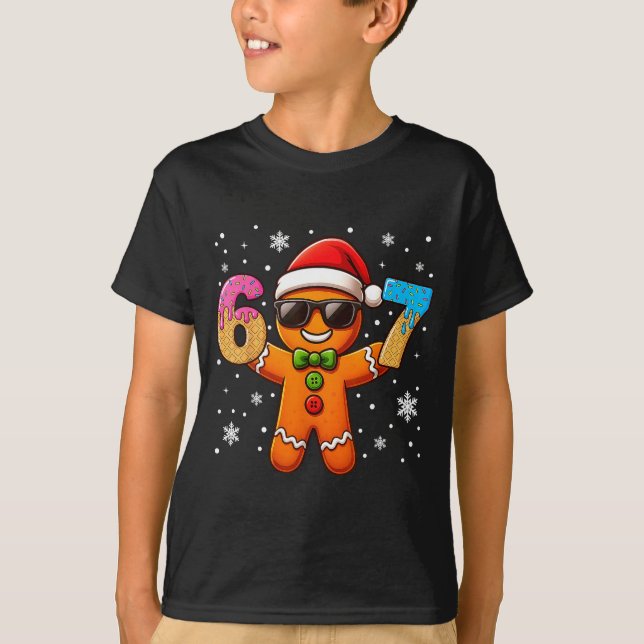 Funny Gingerbread Six Seven 67 Ice Cream Drip Chri T-Shirt (Vorderseite)