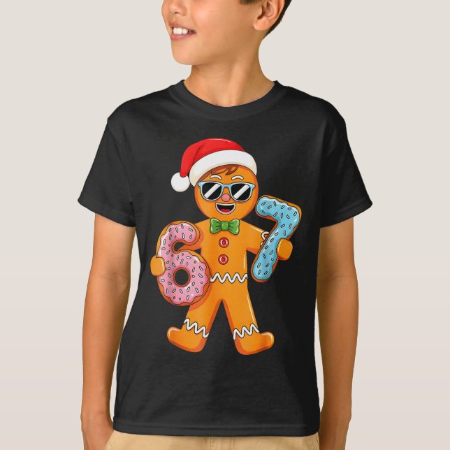 Funny Gingerbread Six Seven 67 Ice Cream Drip Chri T-Shirt (Vorderseite)