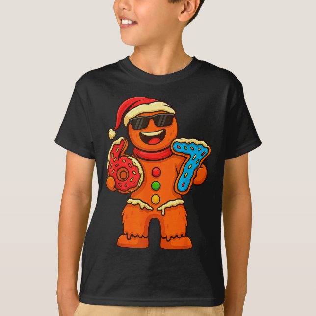 Funny Gingerbread Six Seven 67 Ice Cream Drip Chri T-Shirt (Vorderseite)