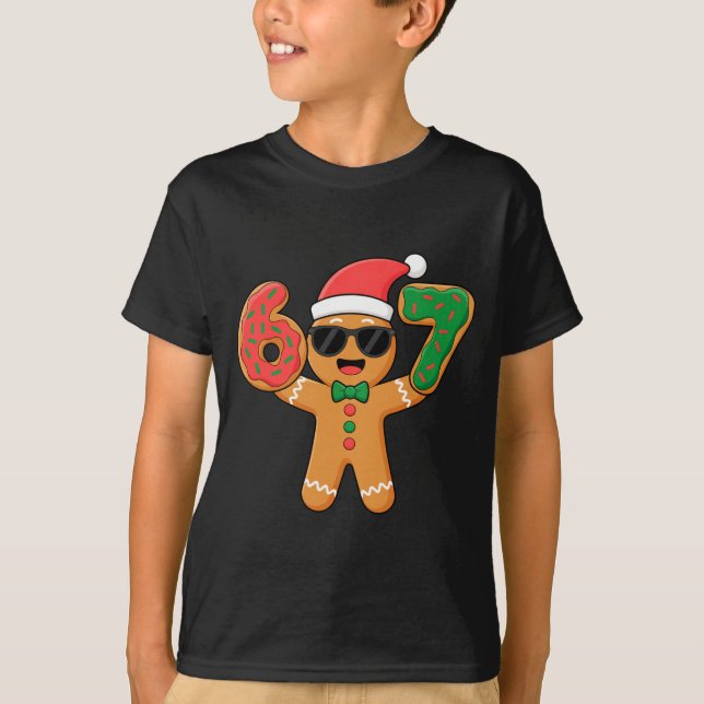 Funny Gingerbread Six Seven 67 Ice Cream Drip Chri T-Shirt (Vorderseite)