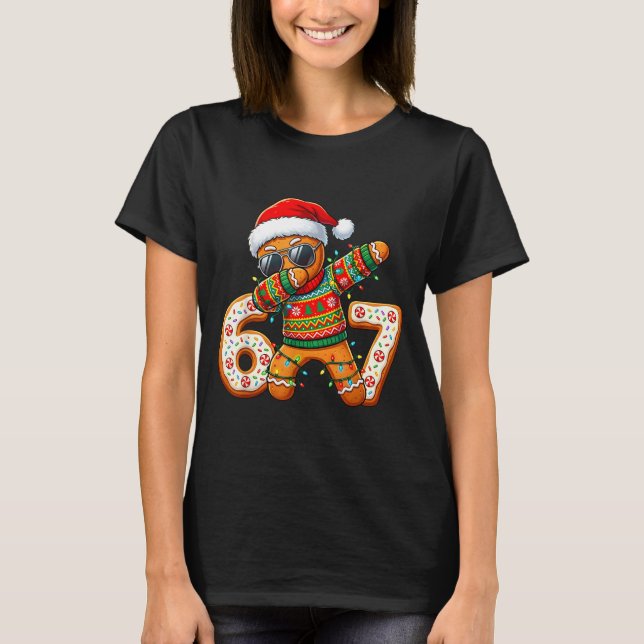 Funny Gingerbread Six Seven 67 Ice Cream Drip Chri T-Shirt (Vorderseite)