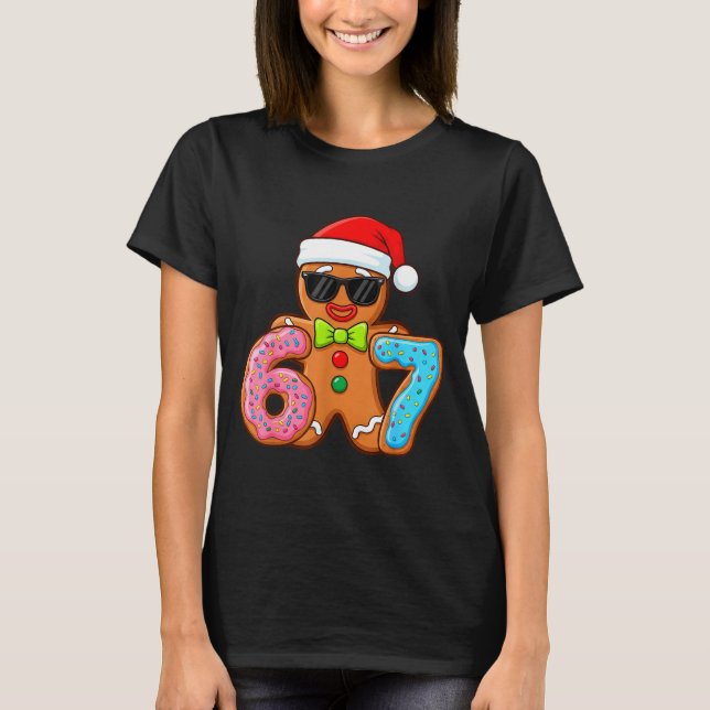 Funny Gingerbread Six Seven 67 Ice Cream Drip Chri T-Shirt (Vorderseite)