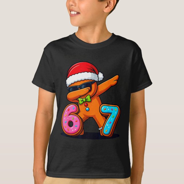Funny Gingerbread Six Seven 67 Ice Cream Drip Chri T-Shirt (Vorderseite)