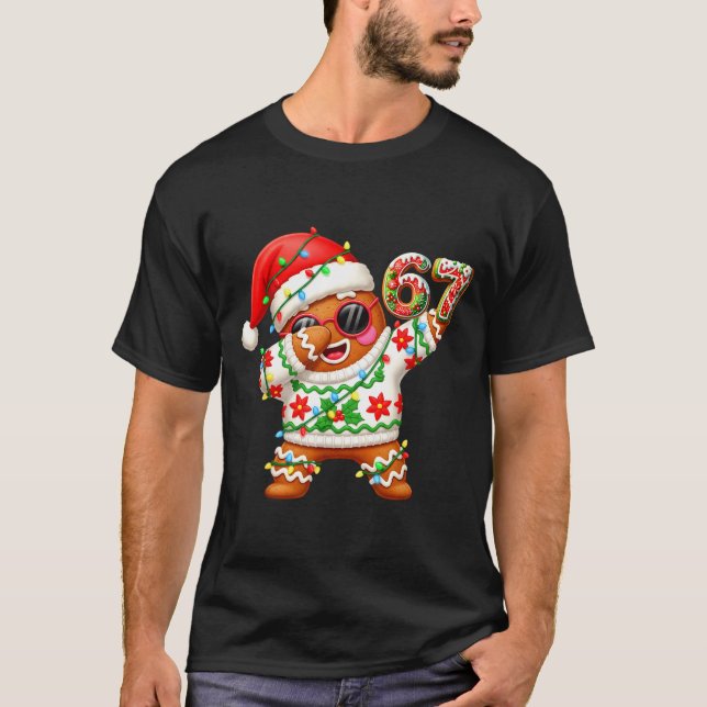 Funny Gingerbread Six Seven 67 Ice Cream Drip Chri T-Shirt (Vorderseite)