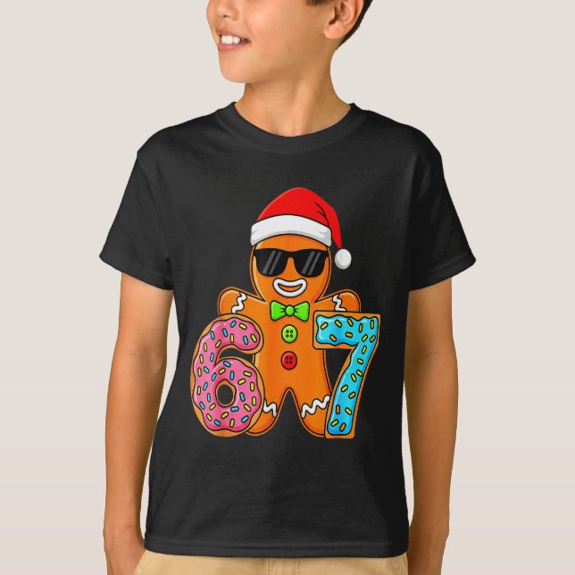 Funny Gingerbread Six Seven 67 Ice Cream Drip Chri T-Shirt (Vorderseite)