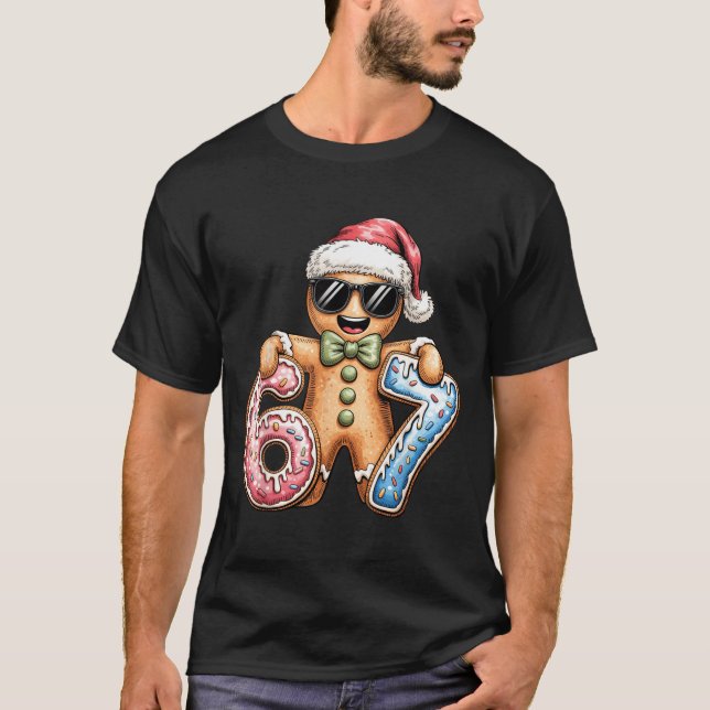 Funny Gingerbread Six Seven 67 Ice Cream Drip Chri T-Shirt (Vorderseite)
