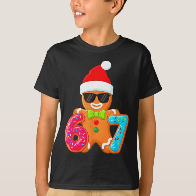 Funny Gingerbread Six Seven 67 Ice Cream Drip Chri T-Shirt (Vorderseite)