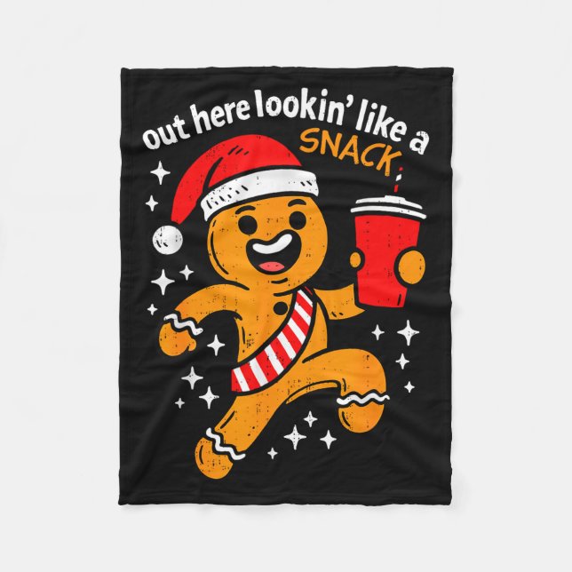 Funny Gingerbread Snack Christmas Xmas Teens Girls Fleecedecke (Vorderseite)