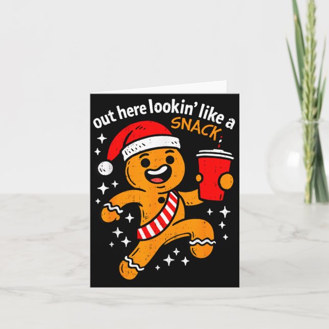Funny Gingerbread Snack Christmas Xmas Teens Girls Karte (Vorderseite)