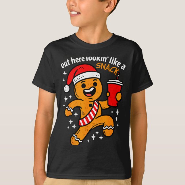 Funny Gingerbread Snack Christmas Xmas Teens Girls T-Shirt (Vorderseite)
