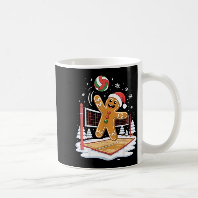 Funny Gingerbread Volleyball Player Christmas  Kaffeetasse (Rechts)