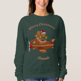 Funny Gingerbrei Flugzeug Xmas Cartoon Hoodie