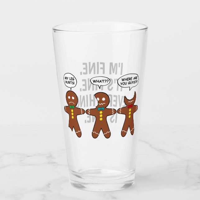Funny Gingerbrot Alles ist ein schöner Urlaub Glas (Vorderseite)