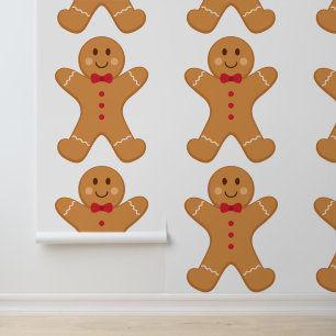 Funny Gingerbrot Man Stick and Peel Tapete
