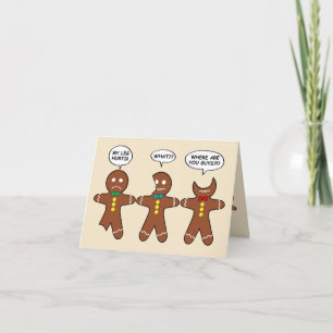 Funny Gingerbrot Männer Cookies Feiertagskarte