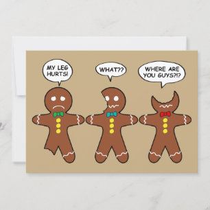 Funny Gingerbrot Men Cookies Holiday Spaß Card Feiertagskarte