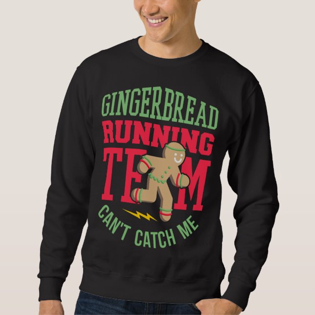 Funny Gingerbrot Running Team Weihnachten Sweatshirt (Vorderseite)