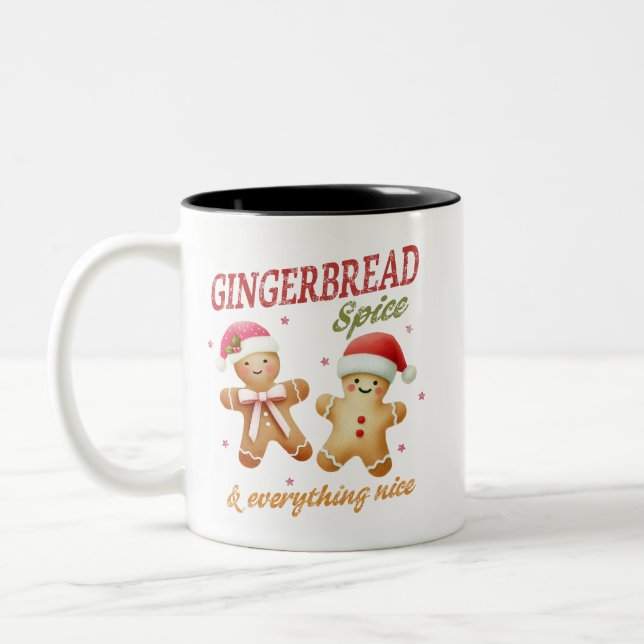 Funny Gingerbrot Weihnachten Zweifarbige Tasse (Links)