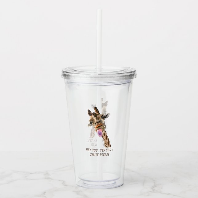 Funny Giraffe Acrylic Tumbler Acryltrinkbecher (Vorderseite)