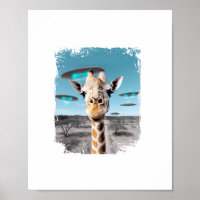 Funny Giraffe Africa Savannah Selfie mit Alien UF