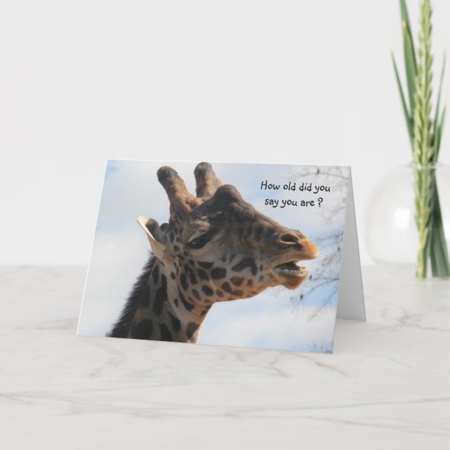 Funny Giraffe Altes Alter Geburtstagskarte Karte (Vorderseite)