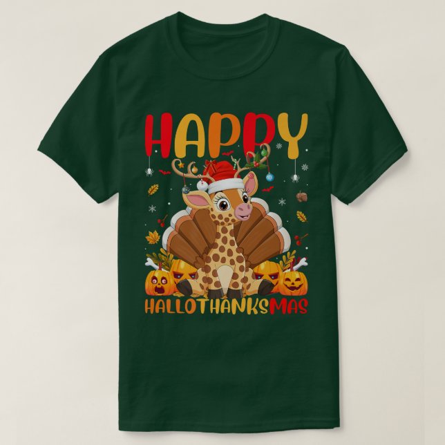 Funny Giraffe Animal Lover Happy Giraffe HelloThan T-Shirt (Design vorne)