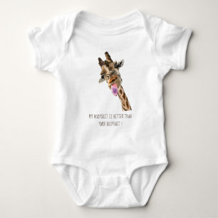 Funny Giraffe Baby Bodysuit - Custom Text Strampler