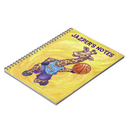 Funny Giraffe Basketball Player Notizblock