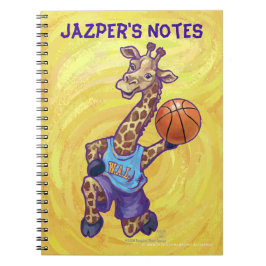Funny Giraffe Basketball Player Notizblock