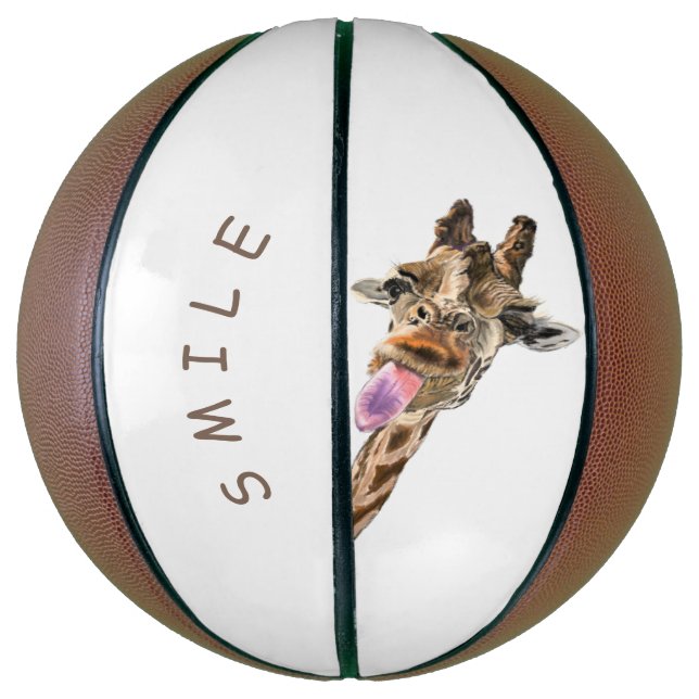 Funny Giraffe Basketball Smile - Benutzerdefiniert (Vertikal)