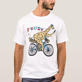 Funny Giraffe Bikebacking T-Shirt