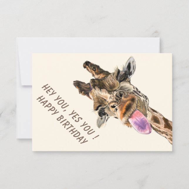 Funny Giraffe Birthday Card (Vorderseite)