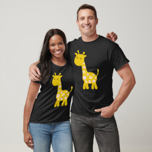 Funny Giraffe Blume Retromuster T-Shirt