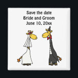 Funny Giraffe Brie und Groom Wedding Art Magnet<br><div class="desc">Die lustige Giraffe Braut und Bräutigam Hochzeitskunst Original-Design macht ein lustiges Geschenk. Kann auch benutzerdefinierten Text hinzufügen und die Hintergrundfarbe bei der Bestellung ändern.</div>