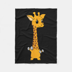 Funny Giraffe Camelopard Lifting Gym Motivation Fleecedecke