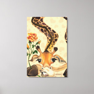 Funny Giraffe Canvas Print Leinwanddruck