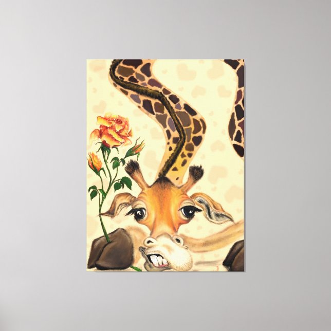 Funny Giraffe Canvas Print Leinwanddruck (Vorderseite)