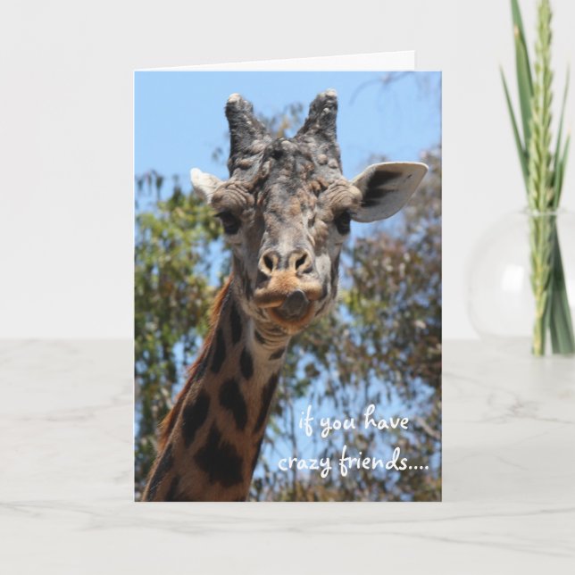 Funny Giraffe Card, Freunde sind alles! Karte (Vorderseite)