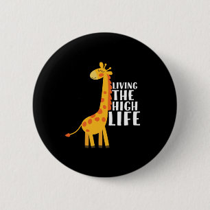 Funny Giraffe Cartoon im Leben Button